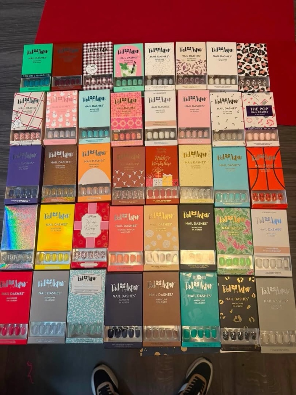 Red Aspen Assorted Press-On short square NEW Nail Sets - Multi Color Collection